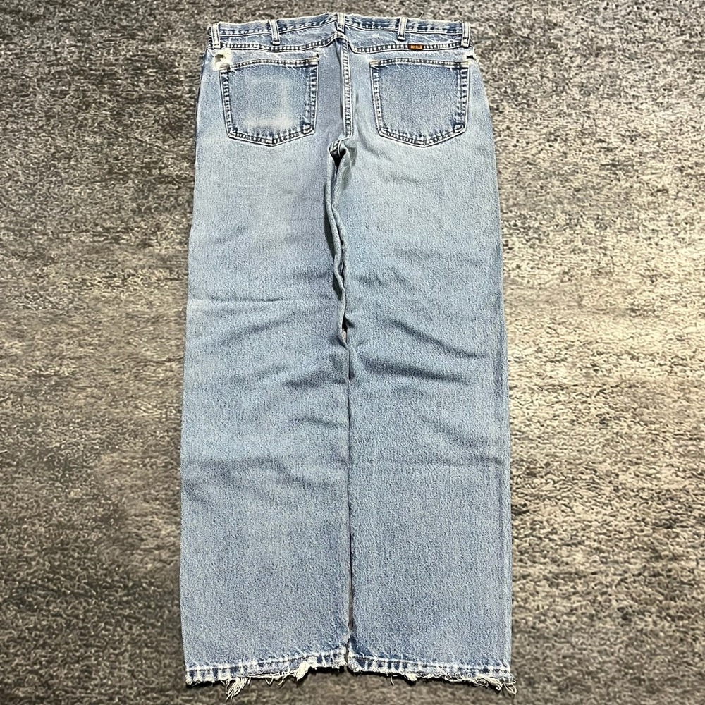 Rustler Jeans Mens 36x32 Blue‎ Distressed Thrashed Workwear Utility Vintage Y2K